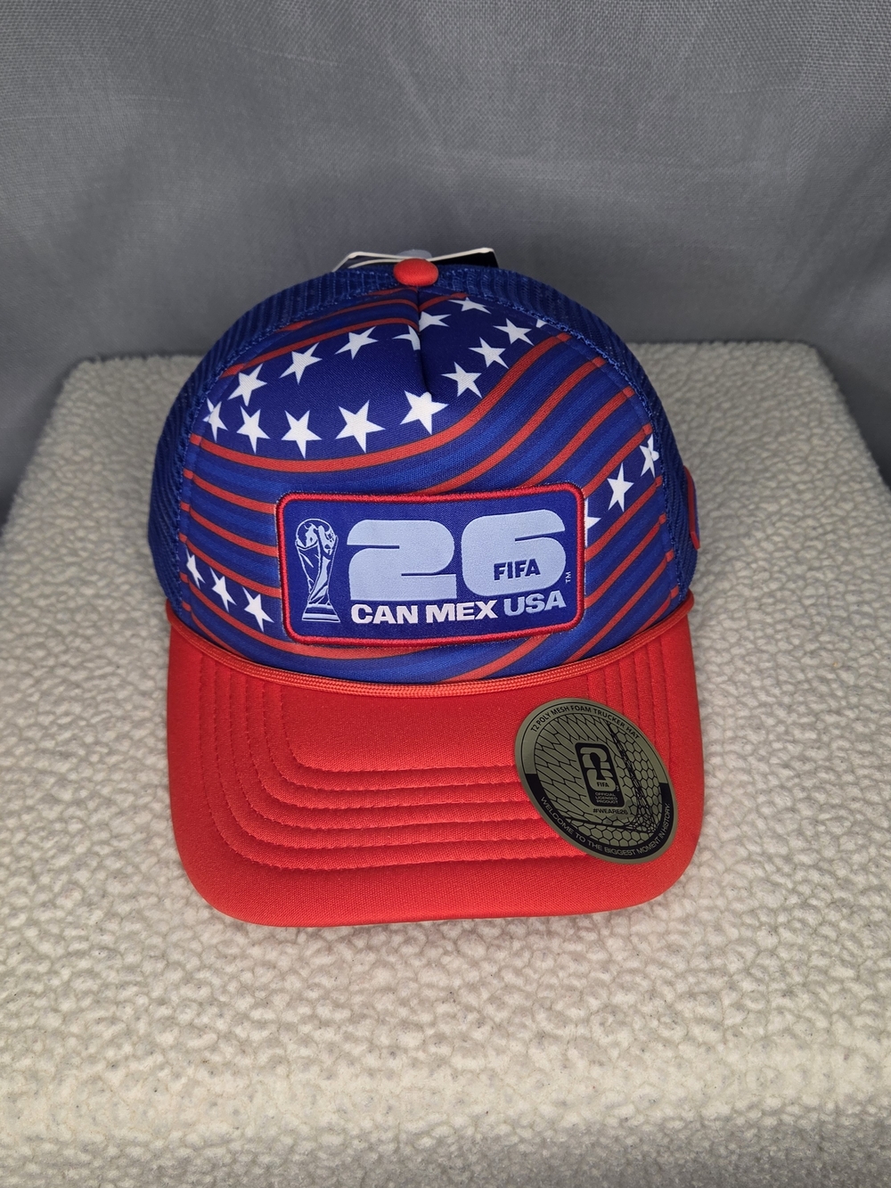 FIFA Can Mex USA Red & Blue Trucker Hat